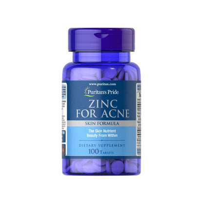 Puritan's Pride Zinc for Acne skin formula , 100Tablets