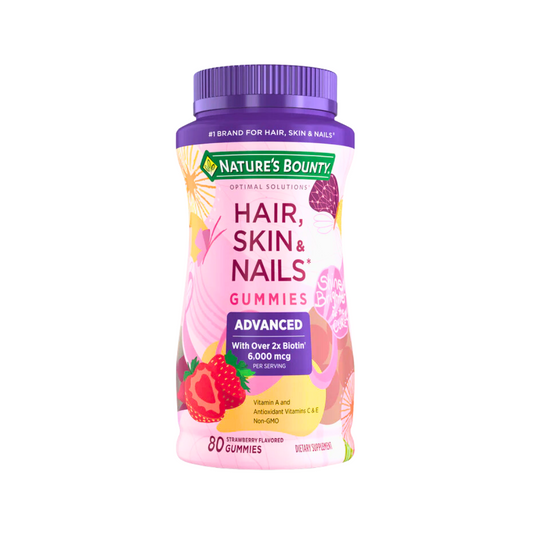 Nature's Bounty Advanced Hair, Skin & Nails with over 2X Biotin 6000mcg , 80 Gummies